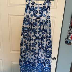Tuckernuck Blue and White Patterned Maxi Dress